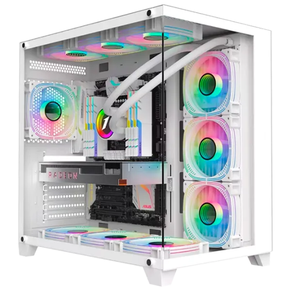 Carcasă 1STPLAYER MV8-TP Mid Tower / White photo 1