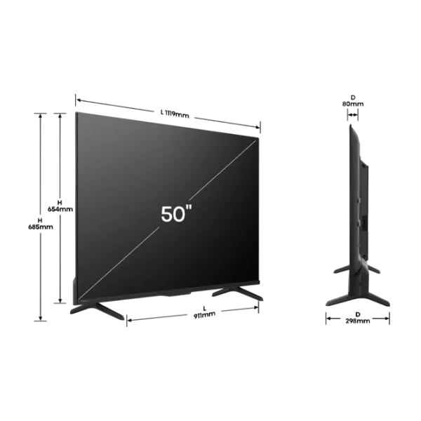 Televizor Hisense 50E7Q Pro 50" / QLED / 4K / Smart TV / Black photo 8