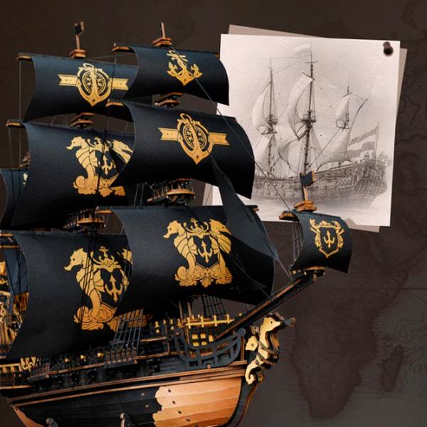 Puzzle 3D ROKR The Seahorse Barque 14+/ Numărul de piese: 603 photo 3