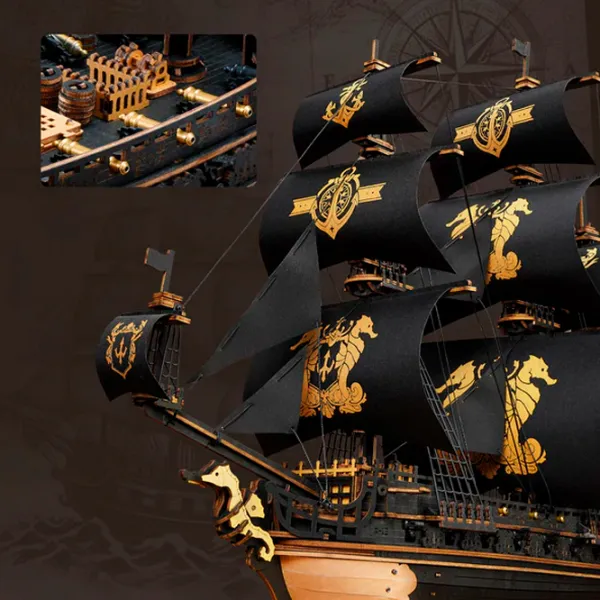 Puzzle 3D ROKR The Seahorse Barque 14+/ Numărul de piese: 603 photo 4