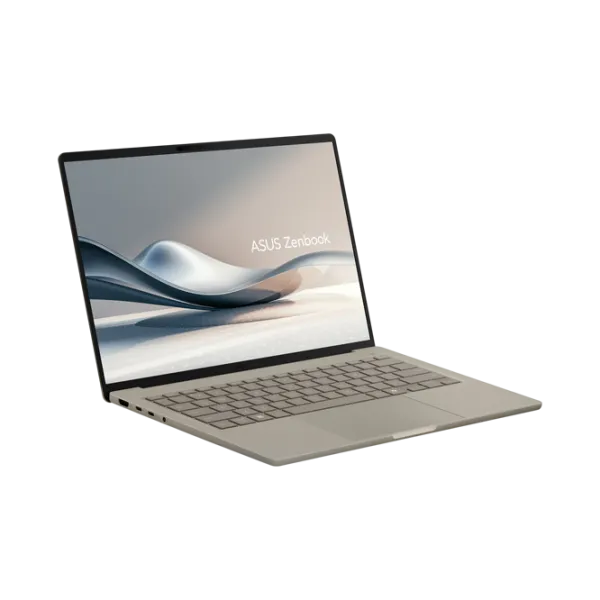Asus ZenBook A14 OLED UX3407QA Snapdragon X1 26 100 / 16 GB / 512 GB / VGA Integrată / Beige photo 8 Asus ZenBook A14 OLED UX3407QA Snapdragon X1 26 100 / 16 GB / 512 GB / VGA Integrată / Beige photo 8