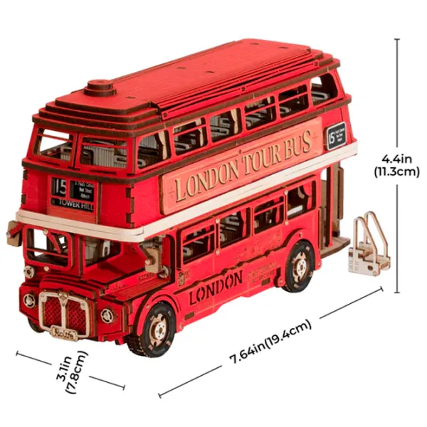 Puzzle 3D RoLife London Tour Bus 14+/ Numărul de piese: 145 photo 6