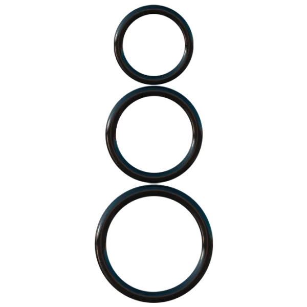 Эрекционные кольца C-Ringz Silicone 3-Ring Термоэластопласт / Черный photo 1 Эрекционные кольца C-Ringz Silicone 3-Ring Термоэластопласт / Черный photo 1