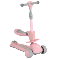 Trotinetă pentru copii cu trei roți Moni Checkmate (112286) 50 kg/ Pink