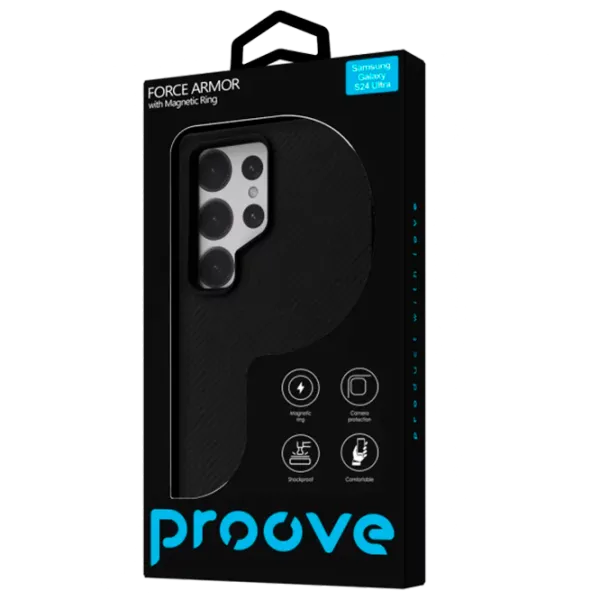 Husă pentru smartphone Samsung Galaxy S24 Ultra Proove / MagSafe / TPU / Carbon Black photo 3