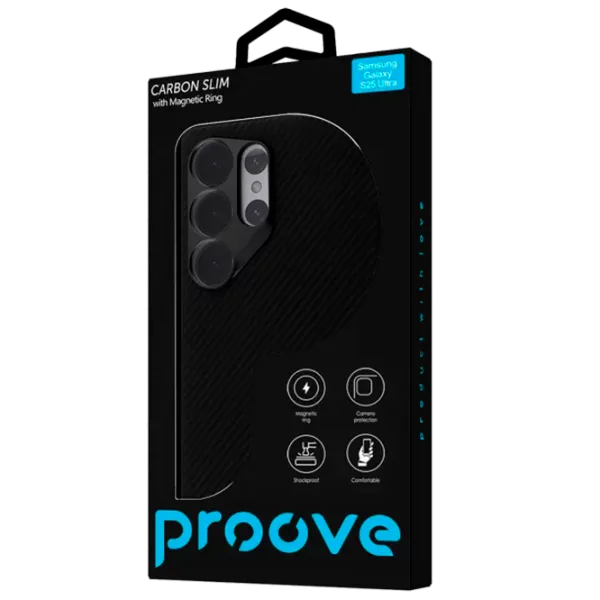 Husă pentru smartphone Samsung Galaxy S25 Ultra Proove / MagSafe / TPU / Carbon Black photo 3