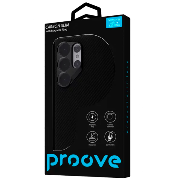 Husă pentru smartphone Samsung Galaxy S25 Ultra Proove / MagSafe / TPU / Carbon Black photo 3