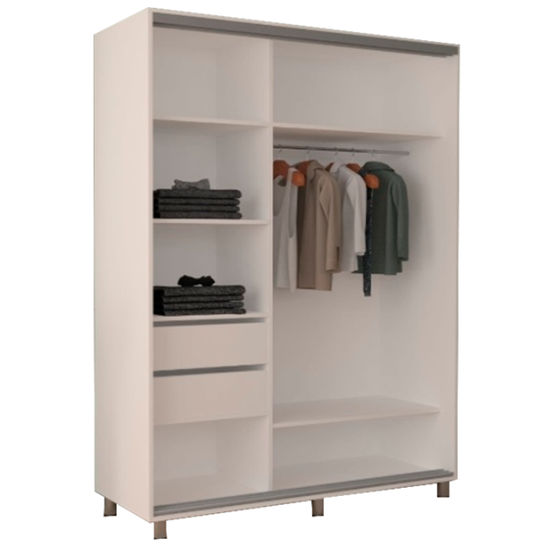Dulap cupe Mobildor-Lux ARON 1300 K3 8681 130 x 60 x 220 / LPAL / Alb briliant photo 4 Dulap cupe Mobildor-Lux ARON 1300 K3 8681 130 x 60 x 220 / LPAL / Alb briliant photo 4