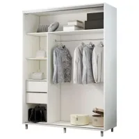 Гардероб Раздвижной Mobildor-Lux ARON S 1700 K2 8681 170 x 60см x 220 / ЛДСП / Бриллиантовый белый photo 2
