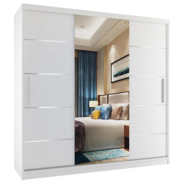 Dulap Belini Premium MT SZP5/1/W/W/0/KLAL 200 x 60 x 216 / PAL / White photo 1