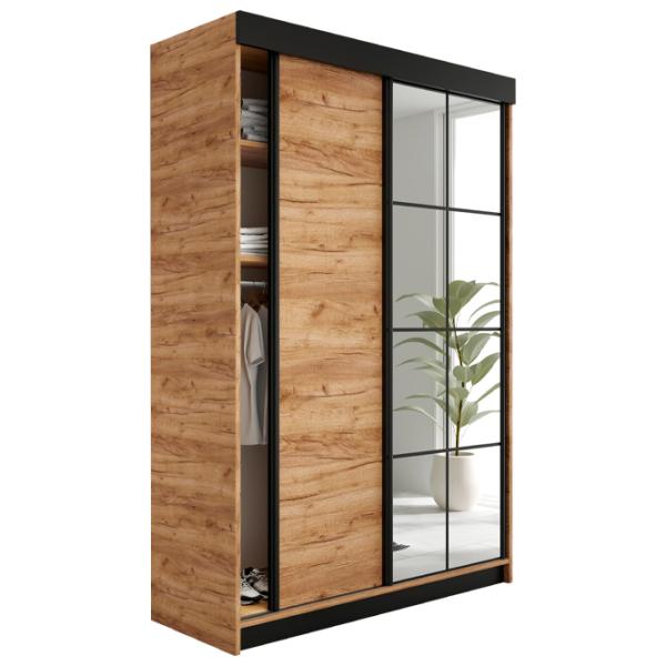 Dulap Prime Furniture Lamaro 138 x 59 x 205 / PAL / Stejar Craft Auriu photo 1