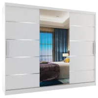 Шкаф Belini Premium MBP SZP8 SZP8/0/1W/2W1L/0/KLAL 235 x 60см x 216 / ЛДСП / White