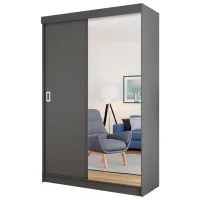 Шкаф Prime Furniture Bill 1 138 x 59см x 205 / ЛДСП / Графитовый
