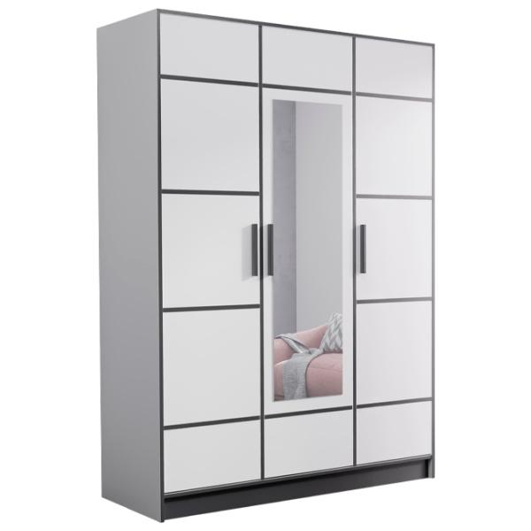 Шкаф Prime Furniture Roj 3D 157 with decorative stripes 156.4 x 39см x 205 / ЛДСП / White photo 1 Шкаф Prime Furniture Roj 3D 157 with decorative stripes 156.4 x 39см x 205 / ЛДСП / White photo 1