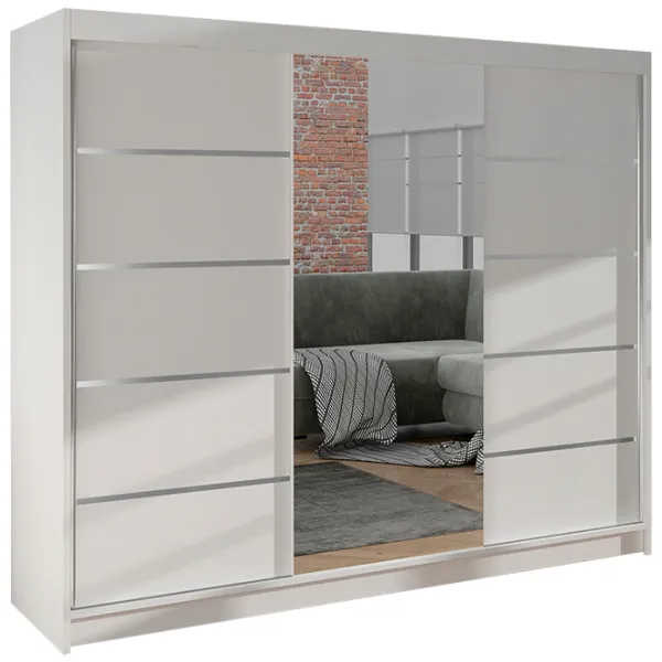 Шкаф Space Meble Derby VI 200 x 58см x 215 / ЛДСП / White photo 1 Шкаф Space Meble Derby VI 200 x 58см x 215 / ЛДСП / White photo 1