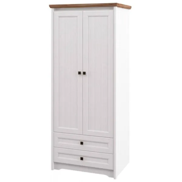 Dulap Neman Tivoli 89 x 63 x 208 / PAL / Alb Structurat photo 1