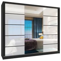 Шкаф Belini Premium MGB SZP8 SZP8/0/B/2W1L/KLP 235 x 60см x 216 / ЛДСП / Чёрный