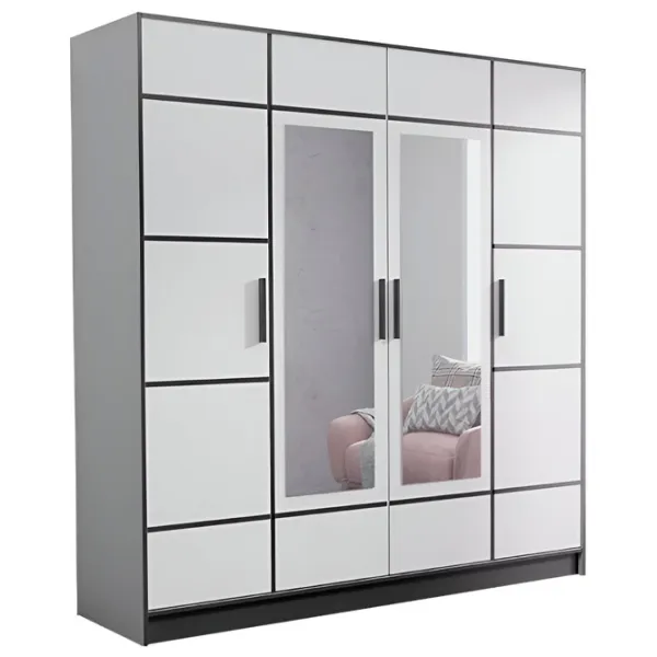Dulap Prime Furniture Roj 4D 207 206.4 x 39 x 205 / PAL / White photo 1 Dulap Prime Furniture Roj 4D 207 206.4 x 39 x 205 / PAL / White photo 1