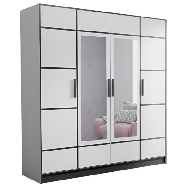 Dulap Prime Furniture Roj 4D 207 206.4 x 39 x 205 / PAL / White photo 1 Dulap Prime Furniture Roj 4D 207 206.4 x 39 x 205 / PAL / White photo 1