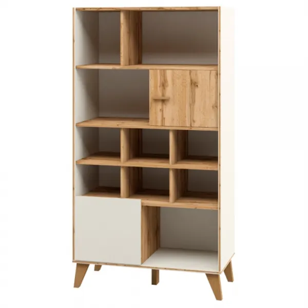 Dulap Neman Skandi  81 x 40 x 164 / PAL / Stejar wotan - White photo 1