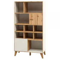 Dulap Neman Skandi  81 x 40 x 164 / PAL / Stejar wotan - White