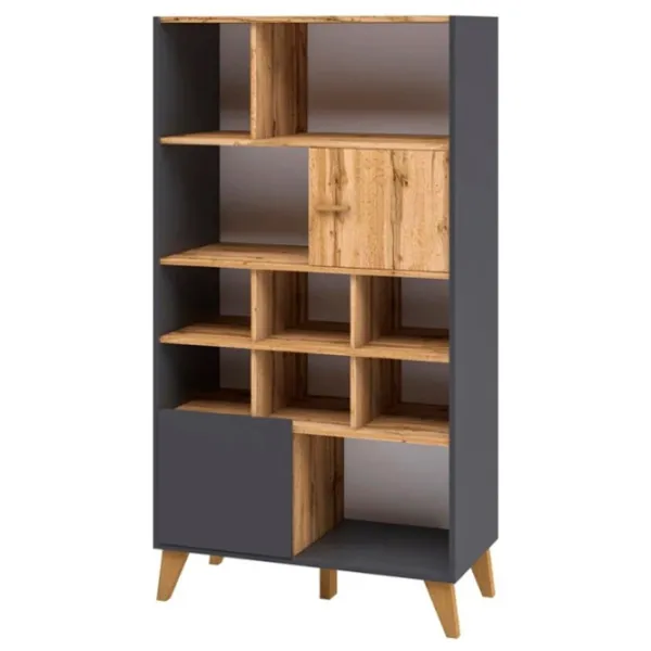 Dulap Neman Skandi  81 x 40 x 164 / PAL / Stejar Wotan - Grafit photo 1