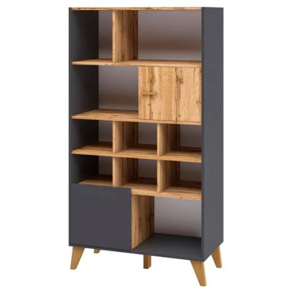 Dulap Neman Skandi  81 x 40 x 164 / PAL / Stejar Wotan - Grafit photo 1