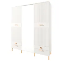 Шкаф ML-Mobila Velvet №6 180 x 55см x 216 / ЛДСП / White