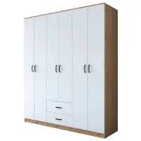 Шкаф Mirage Meble BA113 6D2S 180 x 51.5см x 210 / ЛДСП / Орех - Белый