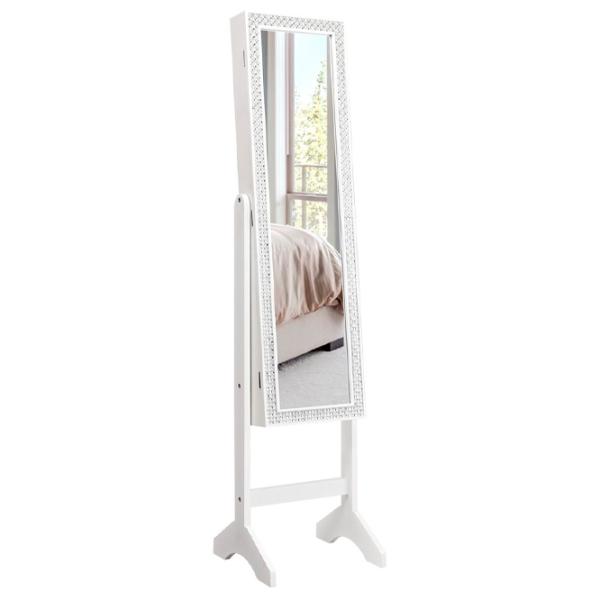 Dulap pentru bijuterii Costway JV10079WH 35.5 x 33 x 153 / MDF / White photo 1