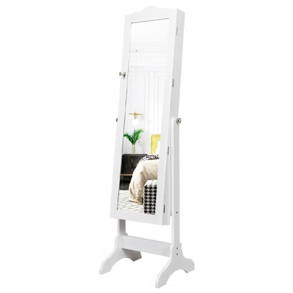 Dulap pentru bijuterii Costway JV10774WH 44 x 37 x 160 / MDF / White photo 1
