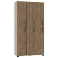 Шкаф Tisam 6610 105.9 x 40.5см x 202.5 / ЛДСП / Бук Артизан Перламутровый - Дуб Урбан Кофейный