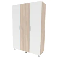 Шкаф Smartex N3 160 x 52см x 208 / ДСП / Белый - Дуб Светлый