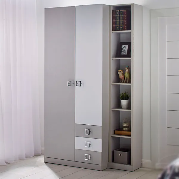 Dulap Ambianta 2D Amigo 90 x 52 x 217 / PAL / Gri deschis photo 1 Dulap Ambianta 2D Amigo 90 x 52 x 217 / PAL / Gri deschis photo 1