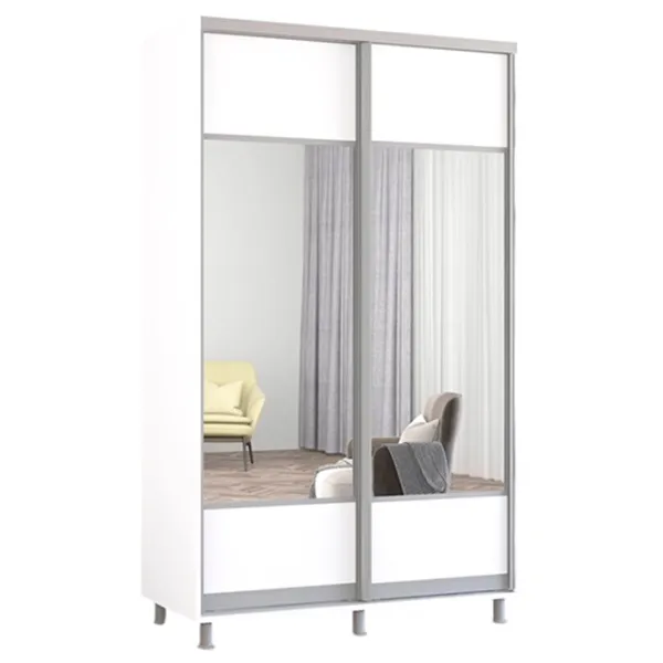 Dulap Mobildor-Lux ARON P K1 130 x 60 x 200 / PAL / Alb photo 1