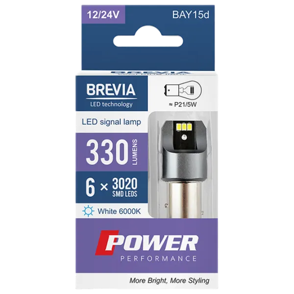 Автомобильная лампа Brevia Power Performance светодиодная / P21/5W / BAY15d / 21 - 5 Вт /  photo 1 Автомобильная лампа Brevia Power Performance светодиодная / P21/5W / BAY15d / 21 - 5 Вт /  photo 1