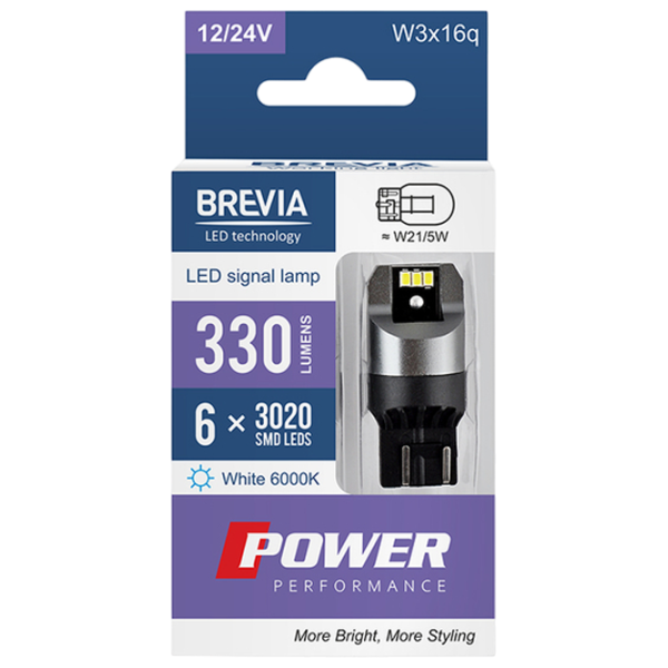 Автомобильная лампа Brevia Power Performance светодиодная / W21/5W / W3x16q / 21 - 5 Вт /  photo 1 Автомобильная лампа Brevia Power Performance светодиодная / W21/5W / W3x16q / 21 - 5 Вт /  photo 1