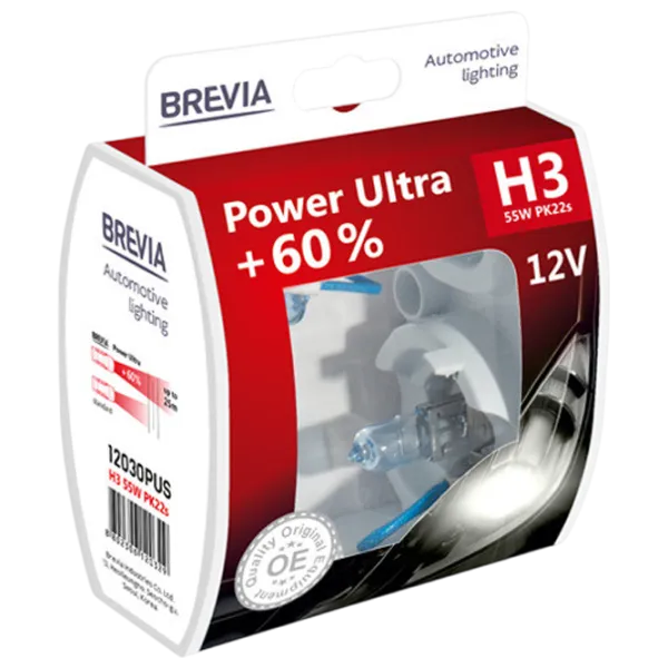 Автомобильная лампа Brevia Power Ultra +60% Галоген / H3 / PK22s / 55 Вт /  photo 1
