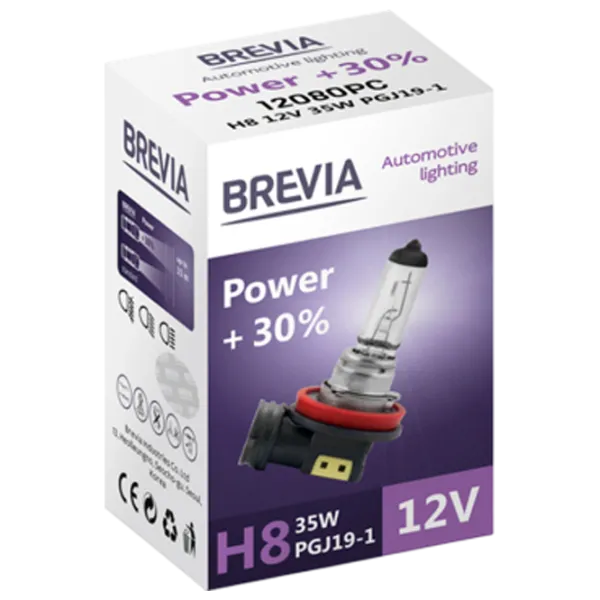 Автомобильная лампа Brevia Power +30% Галоген / H8 / PGJ19-1 / 35 Вт /  photo 1 Автомобильная лампа Brevia Power +30% Галоген / H8 / PGJ19-1 / 35 Вт /  photo 1