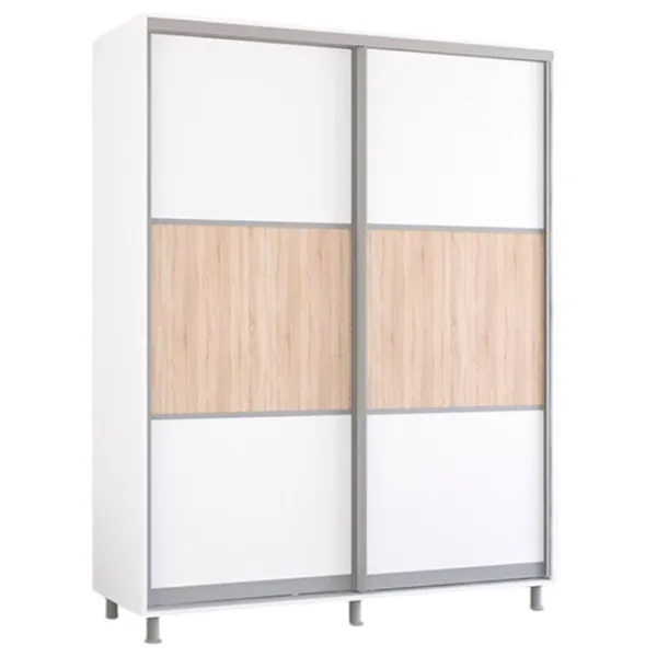 Dulap Mobildor-Lux Aron K 180 x 60 x 240 / PAL / Alb photo 1
