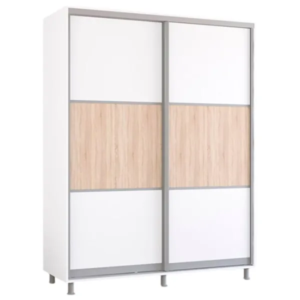 Dulap Mobildor-Lux Aron S K 180 x 60 x 210 / PAL / Alb photo 1