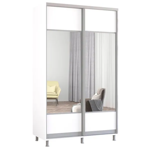 Шкаф Mobildor-Lux Aron 140 x 60см x 200 / ЛДСП / White photo 1