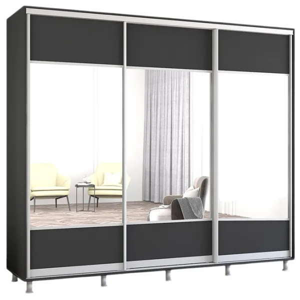 Шкаф Mobildor-Lux Aron 240 x 60см x 220 / ЛДСП / Antracit photo 1