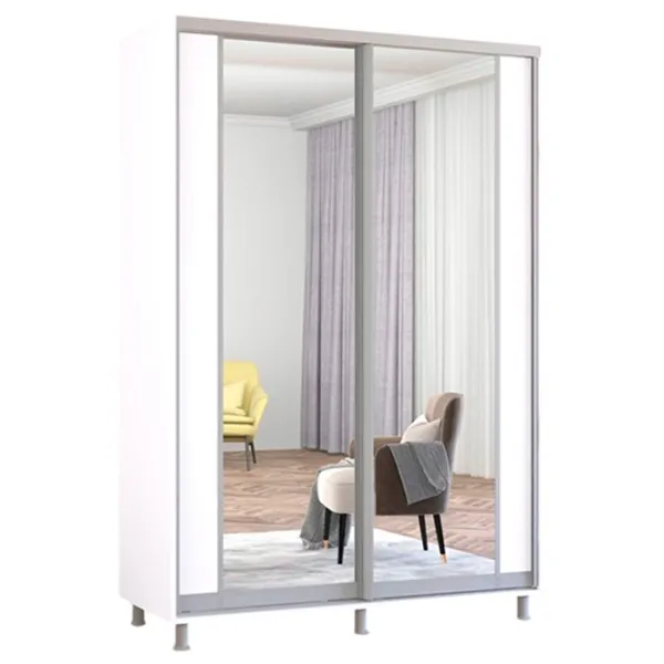 Шкаф Mobildor-Lux Aron K2 160 x 60см x 200 / ЛДСП / Белый photo 1