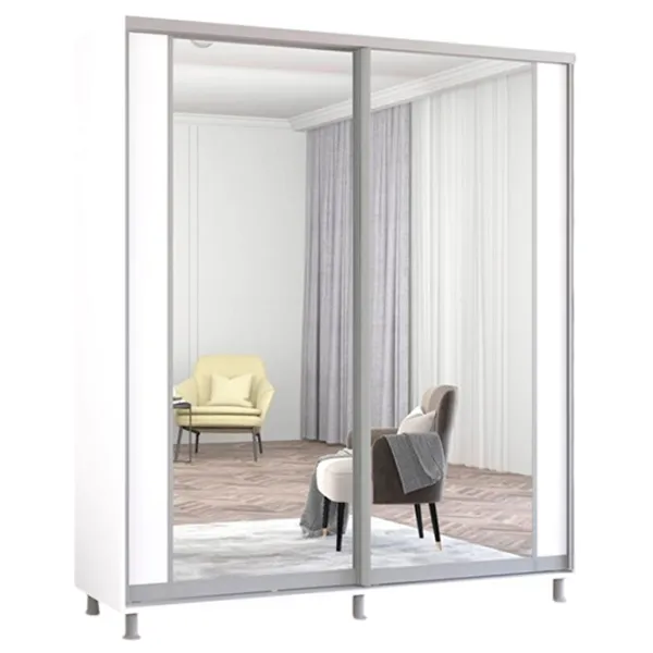 Шкаф Mobildor-Lux Aron K2 190 x 60см x 230 / ЛДСП / Белый photo 1