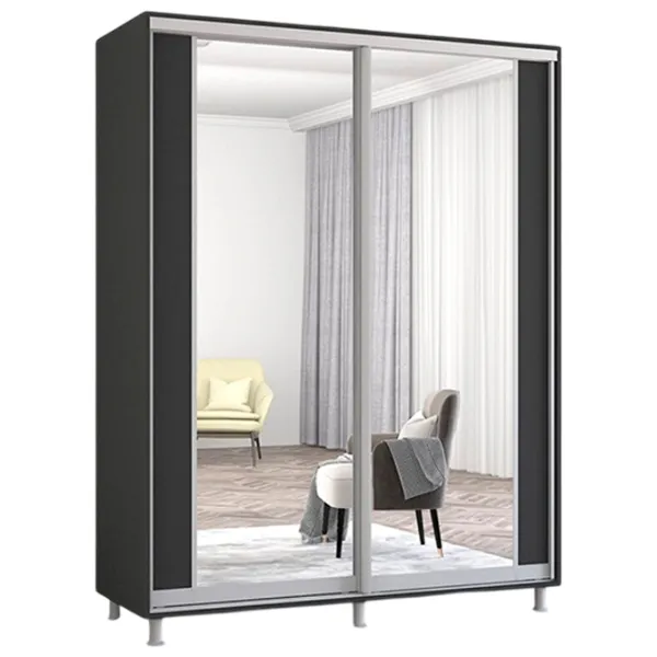 Шкаф Mobildor-Lux ARON S K2 160 x 60см x 240 / ЛДСП / Antracit photo 1