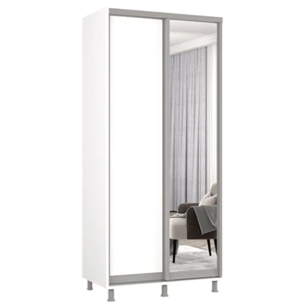 Dulap Mobildor-Lux Aron 100 x 60 x 230 / PAL / Alb photo 1