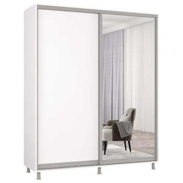 Шкаф Mobildor-Lux Aron 190 x 60см x 240 / ЛДСП / Белый photo 1