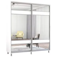 Шкаф Mobildor-Lux Aron K3 190 x 60см x 210 / ЛДСП / Белый