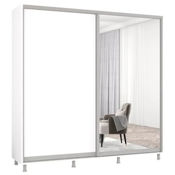 Шкаф Mobildor-Lux Aron 220 x 60см x 200 / ЛДСП / Белый photo 1